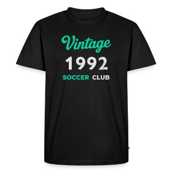 Millésime 1992 – Année de naissance rétro du club de football - T-shirt Premium bio Homme - noir - Devant - Nico (187cm)