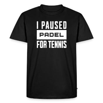 Tennis & Padel, T-shirt, Tasse pour les joueurs de tennis - T-shirt Premium bio Homme - noir - Devant - Nico (187cm)
