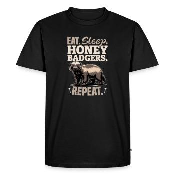 Funny Honey Badger - Men's Premium Organic T-Shirt - black - Front - Nico (187cm)