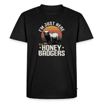 Funny Honey Badger - Men's Premium Organic T-Shirt - black - Front - Nico (187cm)