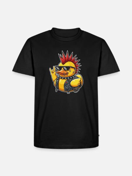 Punkente mit Spike-Sonnenbrille - Männer Premium Bio T-Shirt - Schwarz