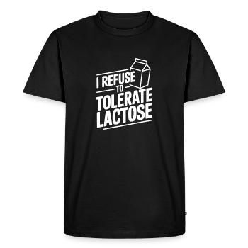 Je refuse de tolérer le lactose - T-shirt Premium bio Homme - noir - Devant - Nico (187cm)