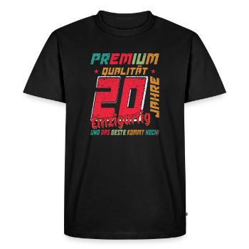 Premium 20 Unique Vintage - Men's Premium Organic T-Shirt - black - Front - Nico (187cm)