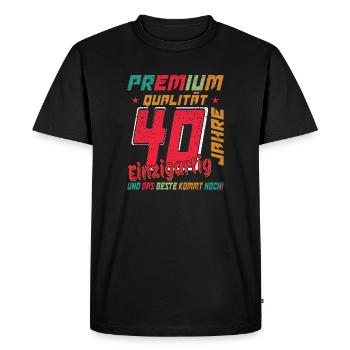 40 Years Anniversary Premium - Men's Premium Organic T-Shirt - black - Front - Nico (187cm)