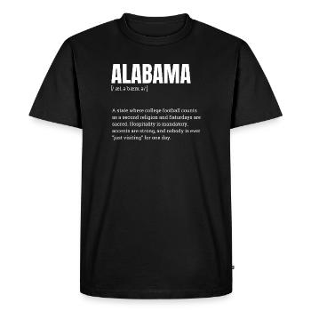 Football de l’Alabama Typographie en gras - T-shirt Premium bio Homme - noir - Devant - Nico (187cm)