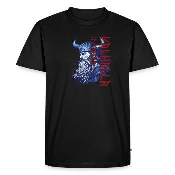 Le Valhalla viking appelle le vintage - T-shirt Premium bio Homme - noir - Devant - Nico (187cm)