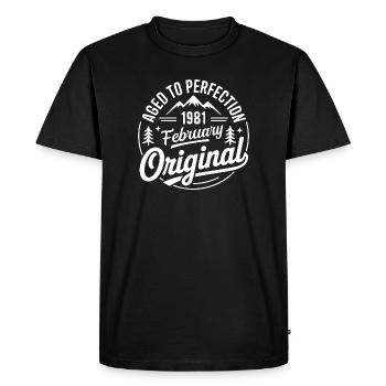 février 1981 – Légende des sommets et montagnes - T-shirt Premium bio Homme - noir - Devant - Nico (187cm)