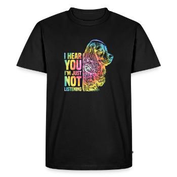 Rainbow Animal Dog Cocker Spaniel - Men's Premium Organic T-Shirt - black - Front - Nico (187cm)