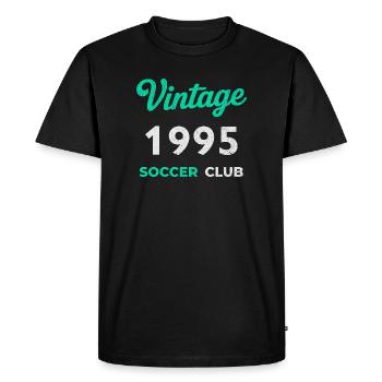 Millésime 1995 – Année de naissance rétro du club de football - T-shirt Premium bio Homme - noir - Devant - Nico (187cm)
