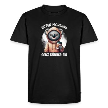 Bonjour, très mince koala à glace, endormis - T-shirt Premium bio Homme - noir - Devant - Nico (187cm)