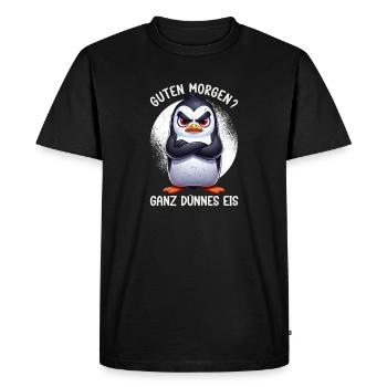 Bonjour, manchots de glace très minces, les endormis - T-shirt Premium bio Homme - noir - Devant - Nico (187cm)