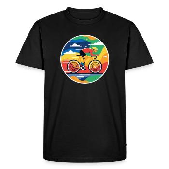 Image circulaire colorée de cycliste - T-shirt Premium bio Homme - noir - Devant - Nico (187cm)