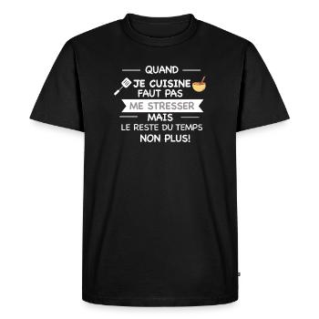 tablier de cuisine humoristique - T-shirt Premium bio Homme - noir - Devant - Nico (187cm)