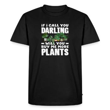 Les amoureux des plantes m’achètent plus de plantes succulentes - T-shirt Premium bio Homme - noir - Devant - Nico (187cm)