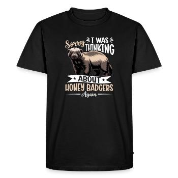 Funny Honey Badger - Men's Premium Organic T-Shirt - black - Front - Nico (187cm)