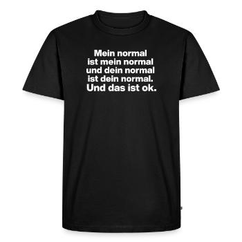 MON NORMAL EST MON NORMAL, LE TIEN VA BIEN ✌️ - T-shirt Premium bio Homme - noir - Devant - Nico (187cm)
