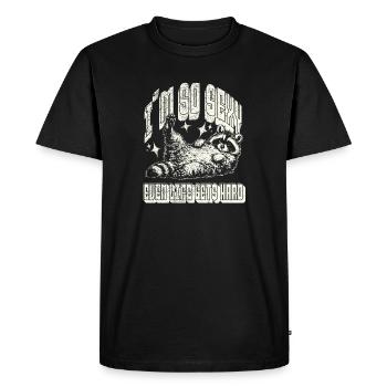 Humour de mème rétro de raton laveur - Je suis tellement sexy - T-shirt Premium bio Homme - noir - Devant - Nico (187cm)