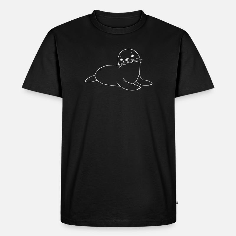 Robbe Seehund Robben Seehunde - Männer Premium Bio T-Shirt - Schwarz