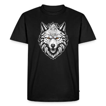 Wolf - Men's Premium Organic T-Shirt - black - Front - Nico (187cm)