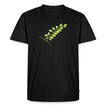 Branche de feuille de hêtre - Aquarelle - T-shirt Premium bio Homme - noir - Devant - Nico (187cm)