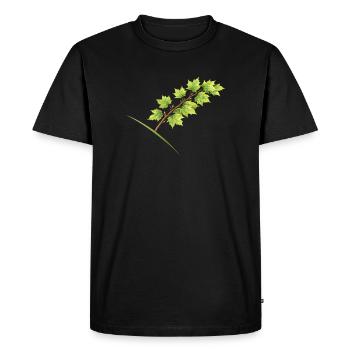Érable à branche feuille - aquarelle - T-shirt Premium bio Homme - noir - Devant - Nico (187cm)