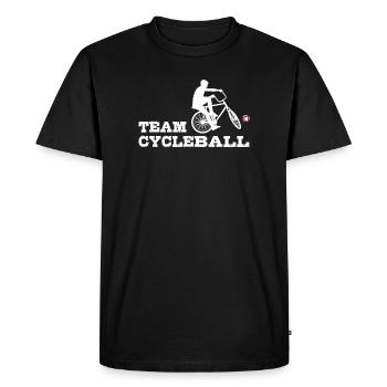 Team Cycleball, Cycling Ball, Cycling Ballers, Cyclisme en salle - T-shirt Premium bio Homme - noir - Devant - Nico (187cm)