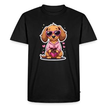 Dackel teckel teckel tekel - T-shirt Premium bio Homme - noir - Devant - Nico (187cm)