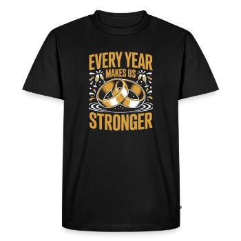 Married Couple Anniversary 2026 Husband Wife - Men's Premium Organic T-Shirt - black - Front - Nico (187cm)