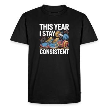 Citations motivantes pour la résolution du Nouvel An - T-shirt Premium bio Homme - noir - Devant - Nico (187cm)