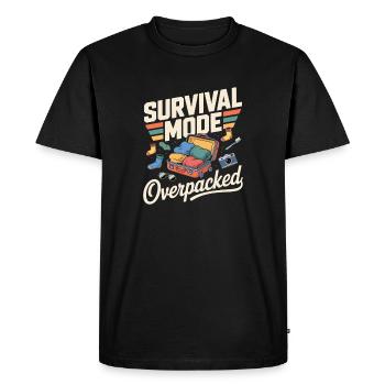 T-shirt Fun Surchargé en mode Survie - T-shirt Premium bio Homme - noir - Devant - Nico (187cm)