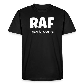rien à foutre - T-shirt Premium bio Homme - noir - Devant - Nico (187cm)