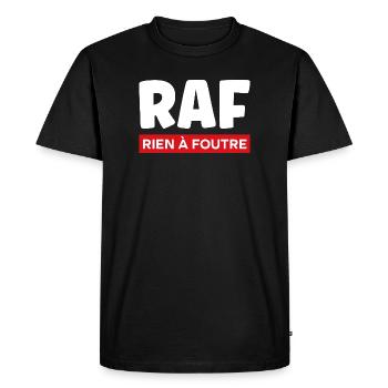 rien à foutre - T-shirt Premium bio Homme - noir - Devant - Nico (187cm)