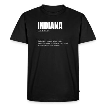 Logo rétro de la Fierté de l’État de l’Indiana - T-shirt Premium bio Homme - noir - Devant - Nico (187cm)