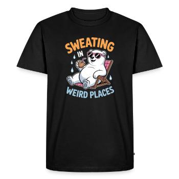 Dictions de transpiration Drôle de cadeau de transpiration - T-shirt Premium bio Homme - noir - Devant - Nico (187cm)