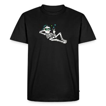 Squelette décontracté portant des lunettes de soleil - T-shirt Premium bio Homme - noir - Devant - Nico (187cm)