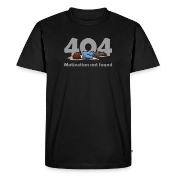 Motivation non trouvée – Erreur 404 - T-shirt Premium bio Homme - noir - Devant - Nico (187cm)
