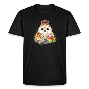 Sceau royal avec couronne - T-shirt Premium bio Homme - noir - Devant - Nico (187cm)