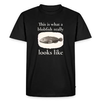 Blobfish Really Looks Like – Enlightenment Design - Men's Premium Organic T-Shirt - black - Front - Nico (187cm)