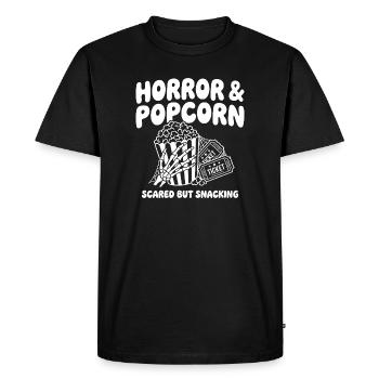 Horror & Popcorn Vibes - Men's Premium Organic T-Shirt - black - Front - Nico (187cm)