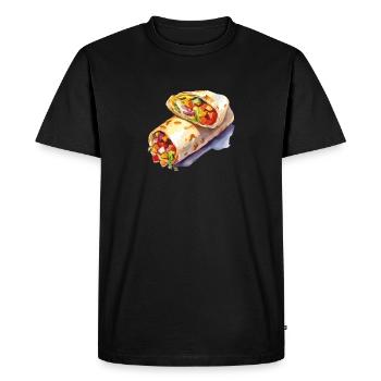 Illustration colorée de l’emballage végétal - T-shirt Premium bio Homme - noir - Devant - Nico (187cm)