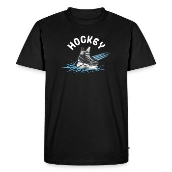 Hockey Skate – Fan de hockey sur glace - T-shirt Premium bio Homme - noir - Devant - Nico (187cm)