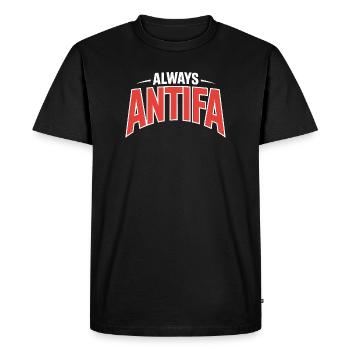 Always Antifa - Antifascist Tee - Men's Premium Organic T-Shirt - black - Front - Nico (187cm)