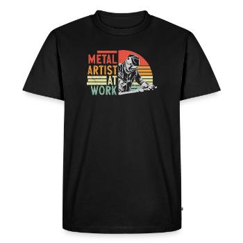Artiste métal au travail - T-shirt Premium bio Homme - noir - Devant - Nico (187cm)