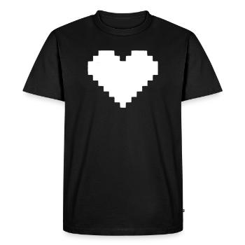 Pixel Heart 8-Bit Life - Men's Premium Organic T-Shirt - black - Front - Nico (187cm)
