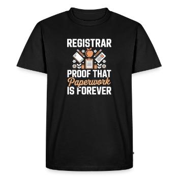 Secretary, School Office, Organisation, Receptionist - Men's Premium Organic T-Shirt - black - Front - Nico (187cm)