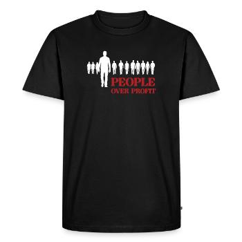 Les gens plutôt que le profit - T-shirt Premium bio Homme - noir - Devant - Nico (187cm)