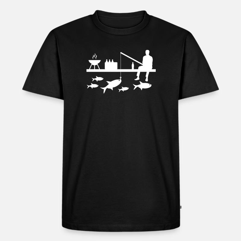 Angeln - Männer Premium Bio T-Shirt - Schwarz