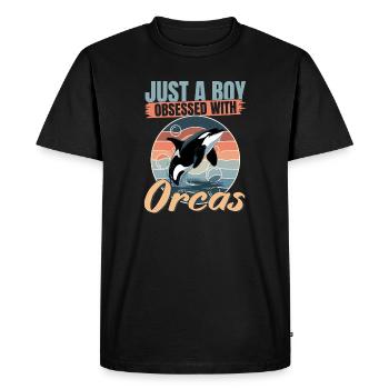 Funny Orca - Men's Premium Organic T-Shirt - black - Front - Nico (187cm)
