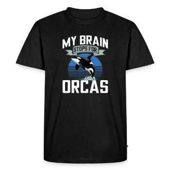 Funny Orca - Men's Premium Organic T-Shirt - black - Front - Nico (187cm)