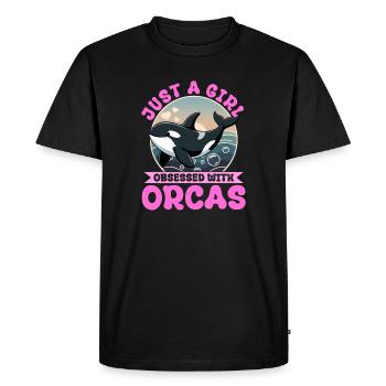 Funny Orca - Men's Premium Organic T-Shirt - black - Front - Nico (187cm)